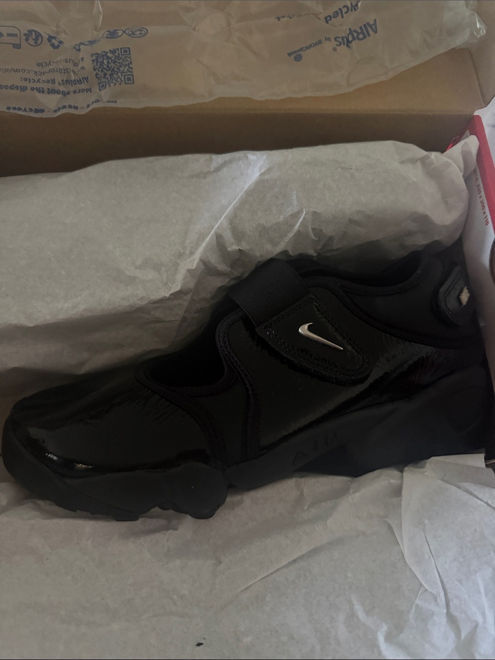 Nike Women Black Slip-On Trainer with Velcro Strap